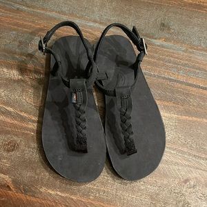 Rainbow BraidedT-Strap leather Sandals